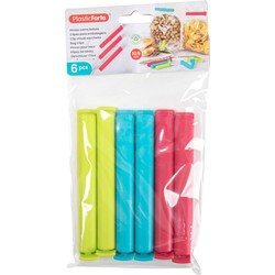 Plasticforte 6x afsluitclips / vershoudclips - 10 cm - keuken/voedsel zakjes afsluiten - Vershoudknijpers