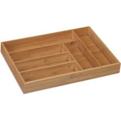 Decopatent® Bamboe 6 Vaks Bestekbak voor in keukenla - Bestek organizer bamboe hout – Bestekcassette - Afm 44.5 x 30.5 x 6 Cm.