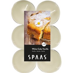 12x Maxi theelichten vanille geurkaarsen White Cake Vanilla 10 branduren - geurkaarsen