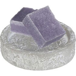 Ideas4seasons Amberblokjes/geurblokjes cadeauset - lavendel geur - inclusief schaaltje - Amberblokjes