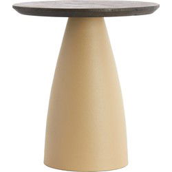 Light&living Bijzettafel Ø45x50 cm OCANA hout olie bruin+mat beige