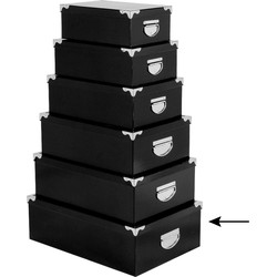 5Five Opbergdoos/box - zwart - L48 x B33.5 x H16 cm - Stevig karton - Blackbox - Opbergbox
