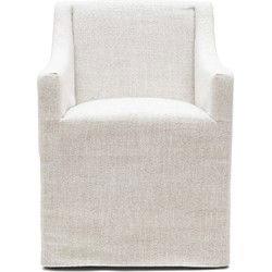 Riviera Maison Firenze Dining Armchair with Loose Cover, rich tweed, antique white