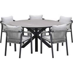Garden Impressions Tarera tuinset 6-delig - Duuk tuintafel Ø150 cm