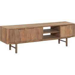 DTP Home TV stand Bliss No.2 medium, 3 doors, 2 open racks,50x170x35 cm | TEAKWOOD top