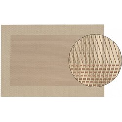 6x Placemat beige/bruine gevlochten/geweven print 45 x 30 cm - Placemats