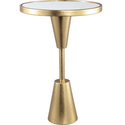 PTMD Welinda Gold iron sidetable cone with mirror top