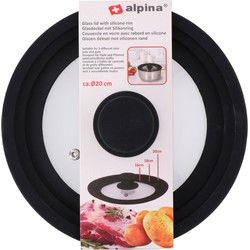 Alpina Glazen Deksel met Siliconen Rand 16/18/20 cm