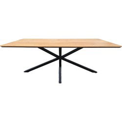 Eettafel Naturel Eiken - 100x200x75cm - Spinpoot - Cesura