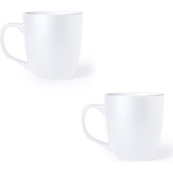 2x Witte drinkbekers/mokken wit 440 ml - Bekers