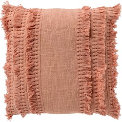 Dutch Decor FARA - Kussenhoes 45x45 cm - 100% katoen - met franjes - Muted Clay - roze - Dutch Decor