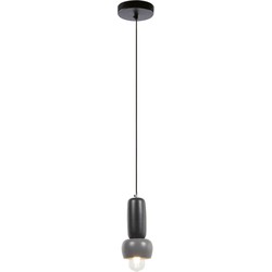 Kave Home - Metalen plafondlamp Cathaysa met grijze en zwarte afwerking