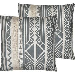 LAURUS  - Sierkussen set van 2 - Grijs - 45 x 45 cm - Polyester