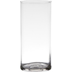 Hakbijl Glass Bloemenvaas - cilinder - receycled glas - transparant - H19 x D9 cm - boeket - Vazen