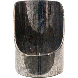 Clayre & Eef Theelichthouder  Ø 18x24 cm Zilverkleurig Glas Rond Waxinelichthouder