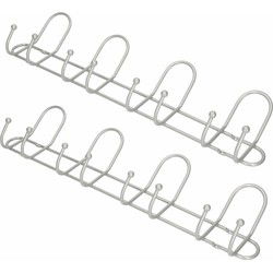 Wandkapstok - 2x - 4-haaks - verchroomd aluminium - 15 x 53,5 cm - Kapstokhaken