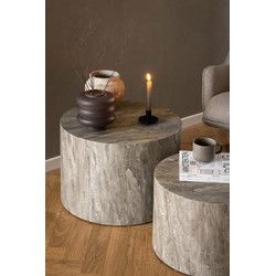 Salontafel Grijs MDF - Rond 58x58x40cm - Lima