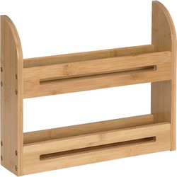 Decopatent® Kruidenrekje - Kruidenrek voor 10 kruidenpotjes - Keukenrek - Staand specerijen rek - Bamboe - Hout - 2 laags