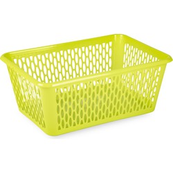 Plasticforte opbergmand/kastmandje - 13 liter - groen - kunststof - 26 x 37 x 14 cm - Opbergmanden