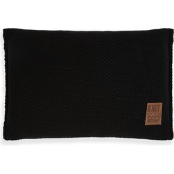 Knit Factory Lynn Sierkussen - Zwart - 60x40 cm - Inclusief kussenvulling