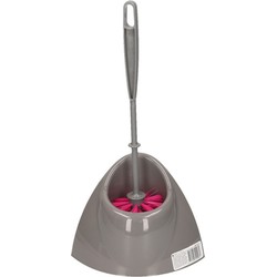 Wc-borstel met houder grijs/roze 32 cm - Toiletborstels