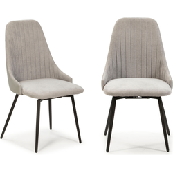 Set van 2 draaibare stoelen in stof met zwarte metalen poten L50 cm - ELMA