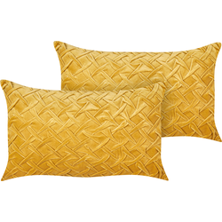 CHOISYA - Sierkussen set van 2 - Geel - 30 x 50 cm - Fluweel