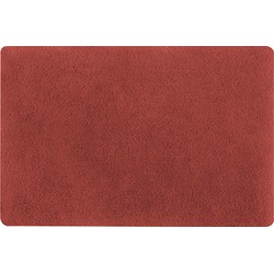 Spirella badkamer vloer kleedje/badmat tapijt - hoogpolig en luxe uitvoering - terracotta - 60 x 90 cm - Microfiber - Badmatjes