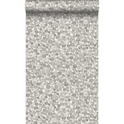 Origin Wallcoverings behang metallic munten ivoor wit en grijs - 53 cm x 10,05 m - 347459