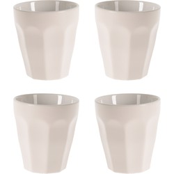 Excellent Houseware koffie/thee mokkenA - 4x - wit - porselein - 250 ml - Bekers