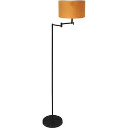 Mexlite - vloerlamp - Bella - zwart - metaal stof - Ø 45cm - E27 - 3887ZW