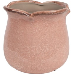 Clayre & Eef Bloempot Binnen  Ø 16x15 cm Roze Keramiek Plantenpot