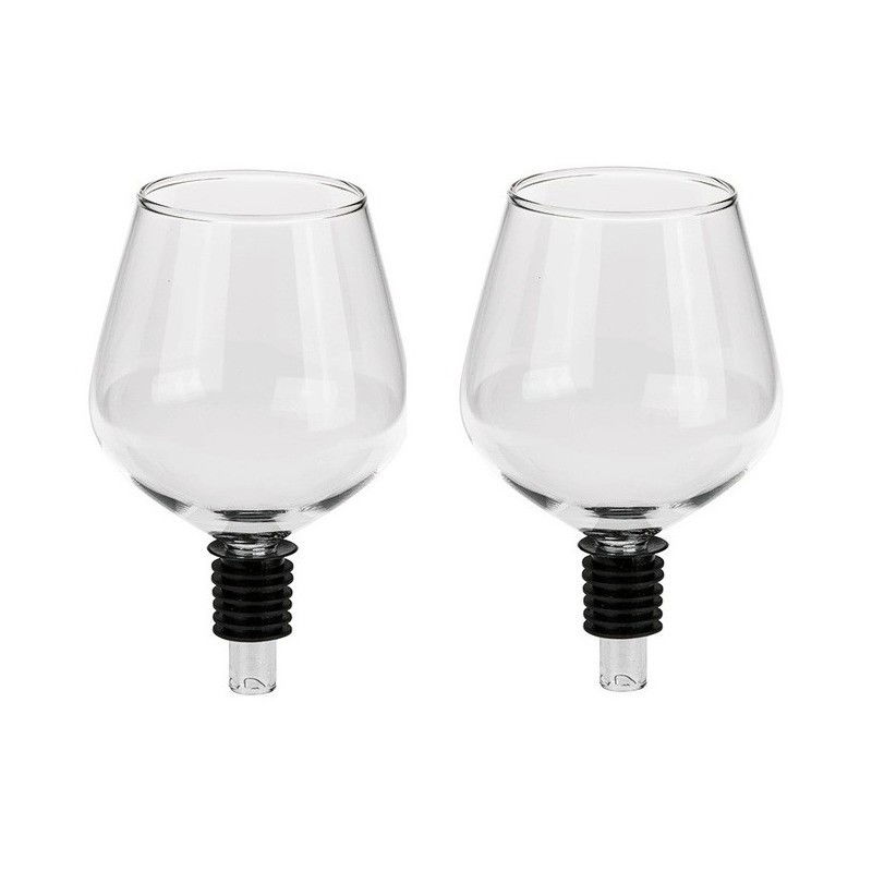 Wijnfles dop - 2x - Schenkdop groot wijnglas - wijnfles glas - Wijnafsluiters - 