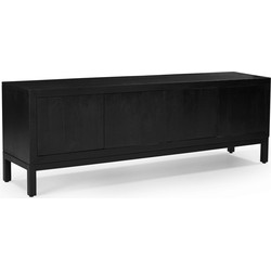 TV-Meubel Zwart - 180cm - Mangohout - TV-Meubel Puck