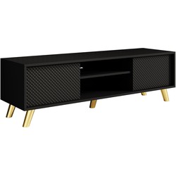 Meubella TV-Meubel Adriano - Zwart - 140 cm