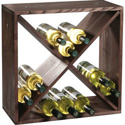 Kesper Wijnrek - hout - vierkant - 24 flessen - 25 x 50 cm - Wijnrekken