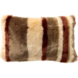 Dutch Decor CLEO - Sierkussen 30x50 cm - fluffy kussen met strepen - Brandy Brown - bruin - Dutch Decor