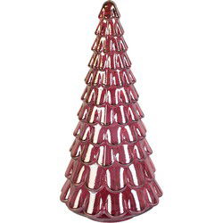 Clayre & Eef Kerstdecoratie Beeld Kerstboom Roze Glas