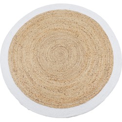 Jute vloerkleed - Rond Naturel Wit - Jute vloerkleed - Rond Naturel Wit