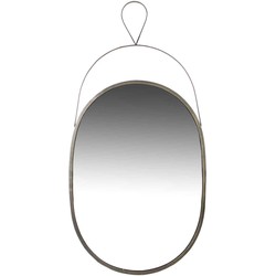 Casa Vivante nanne spiegel ovaal glas bruin maat: 93 x 48cm