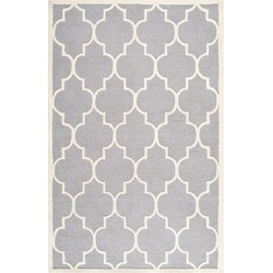 Safavieh Trellis Indoor Hand Tufted Area Rug, Cambridge Collection, CAM134, in Silver & Ivory, 152 X 244 cm