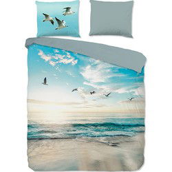 Good Morning Strand en Zee Dekbedovertrek Blauw-1-persoons (140 x 200/220 cm)