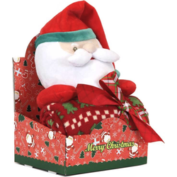 Unique Living - Plush+blanket Xmas Friends 24cm, 90x75cm Santa