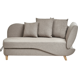 Beliani MERI - Chaise longue-Bruin-Linnen