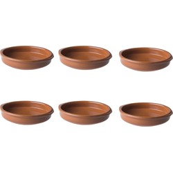 Tapas schaaltjes terracotta - 14 x 2,5 cm - set 6x - ovenbestendig - Serveerschalen