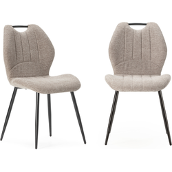 Set van 4 stoelen in stof met zwarte metalen poten L48 cm - MULI