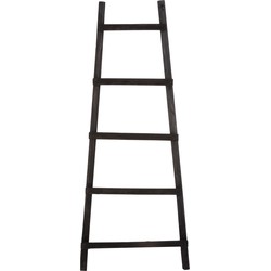 House of Seasons Decoratie Ladder - L29 x B49 x H119 cm - Populierenhout - Zwart