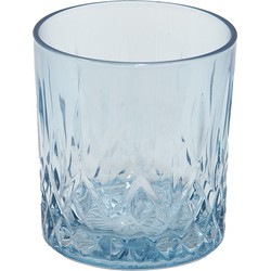 Clayre & Eef Waterglas Ø 8*9 cm / 300 ml Blauw Glas Rond Drinkbeker Drinkglas