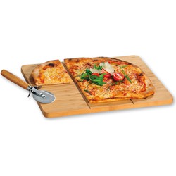 FSC® Bamboe houten Pizzabord - Rechthoekig - Bamboo Hout - Pizzaplaat - Pizzaplank - Pizza bord - Pizza serveerplank - Afm. 40 x 30 x 1.5 Cm.
