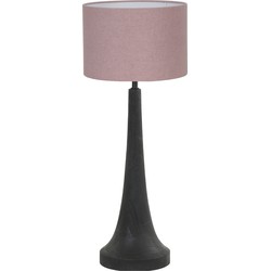 Tafellamp Jovany/Livigno - Zwart/Roze - Ø30x74cm